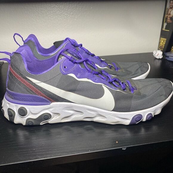 Nike React Element 55 TCU Horned Frogs CK4849-001 SIZE 14 - Picture 1 of 14